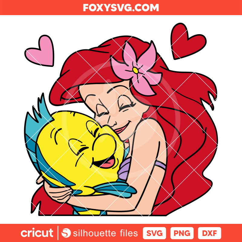 Ariel and Flounder Svg, Valentine's Day Svg, Disney Svg, Cricut, Silhouette SVG Cut File
