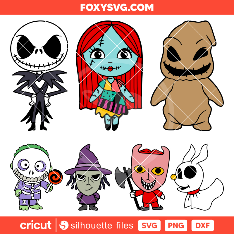 Baby Jack and Sally Bundle Svg, Halloween Svg, Oogie Boogie Baby Svg, Cricut, Silhouette SVG Cut File