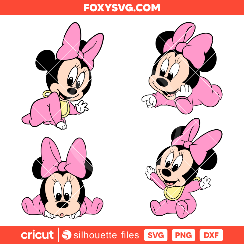 Baby Minnie Bundle Svg, Mickey Mouse & Friends Svg, Disney Svg,  Cricut, Silhouette SVG Cut File