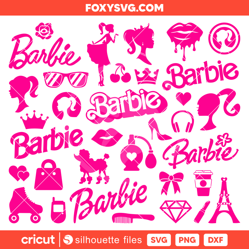 Barbie Doll Bundle Svg, Girly Pink Svg, Cricut, Silhouette SVG Cut File