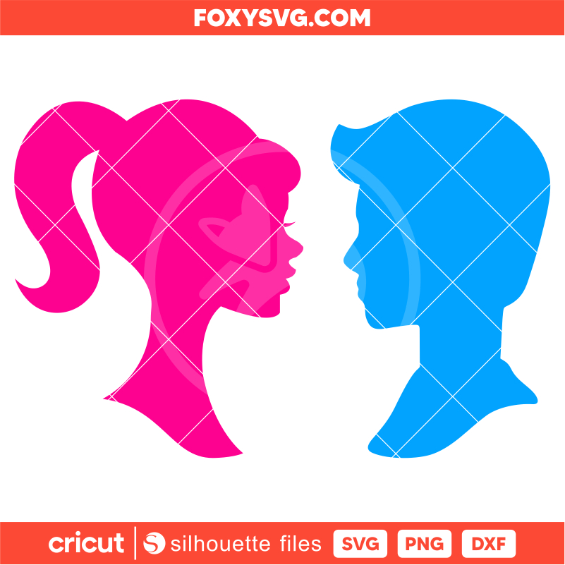 Barbie & Ken Head Bundle Svg, Barbie Doll Svg, Cricut, Silhouette SVG Cut File