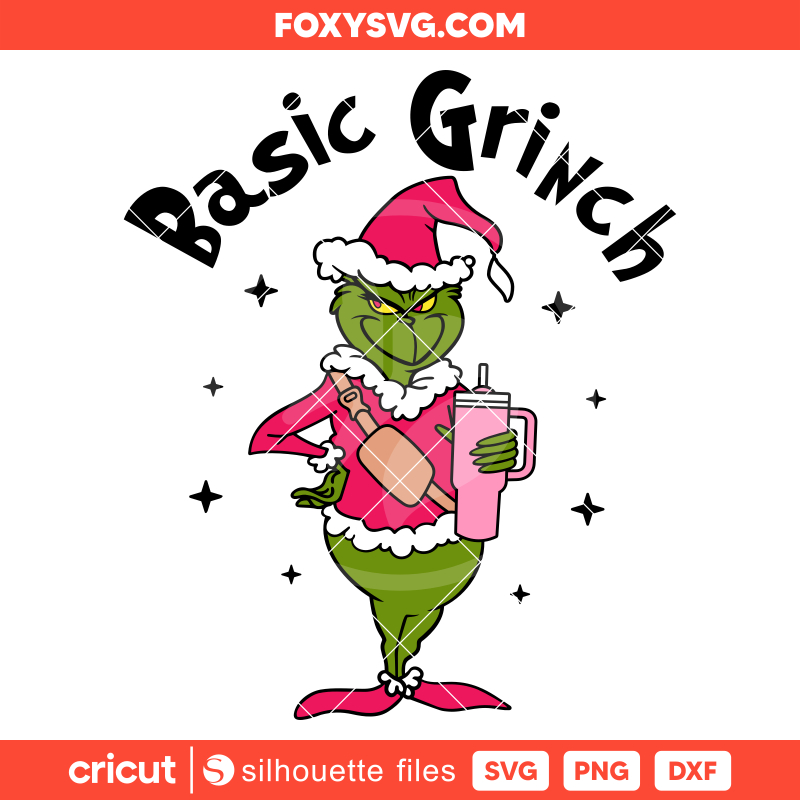 Basic Grinch Stanley Tumbler Svg, Christmas Svg, Merry Grinchmas Svg, Cricut, Silhouette SVG Cut File
