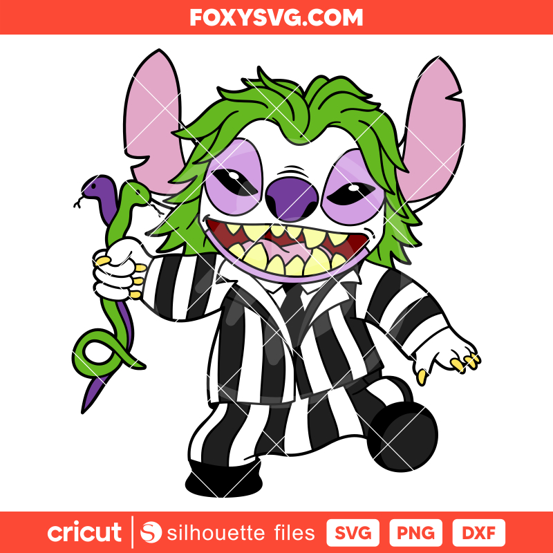 Beetlejuice Stitch Svg, Halloween Svg, Disney Svg, Cricut, Silhouette SVG Cut File