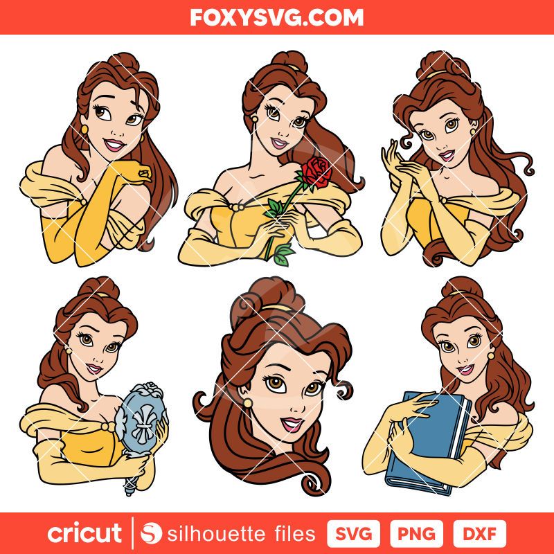 Belle SVG Bundle, Beauty and the Beast Svg, Princess Svg, Disney Svg, Cricut, Silhouette SVG Cut File