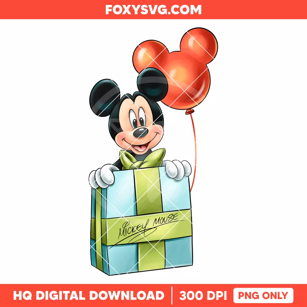 Mickey Birthday Present PNG, Happy Birthday PNG, Disney PNG, Sublimation PNG