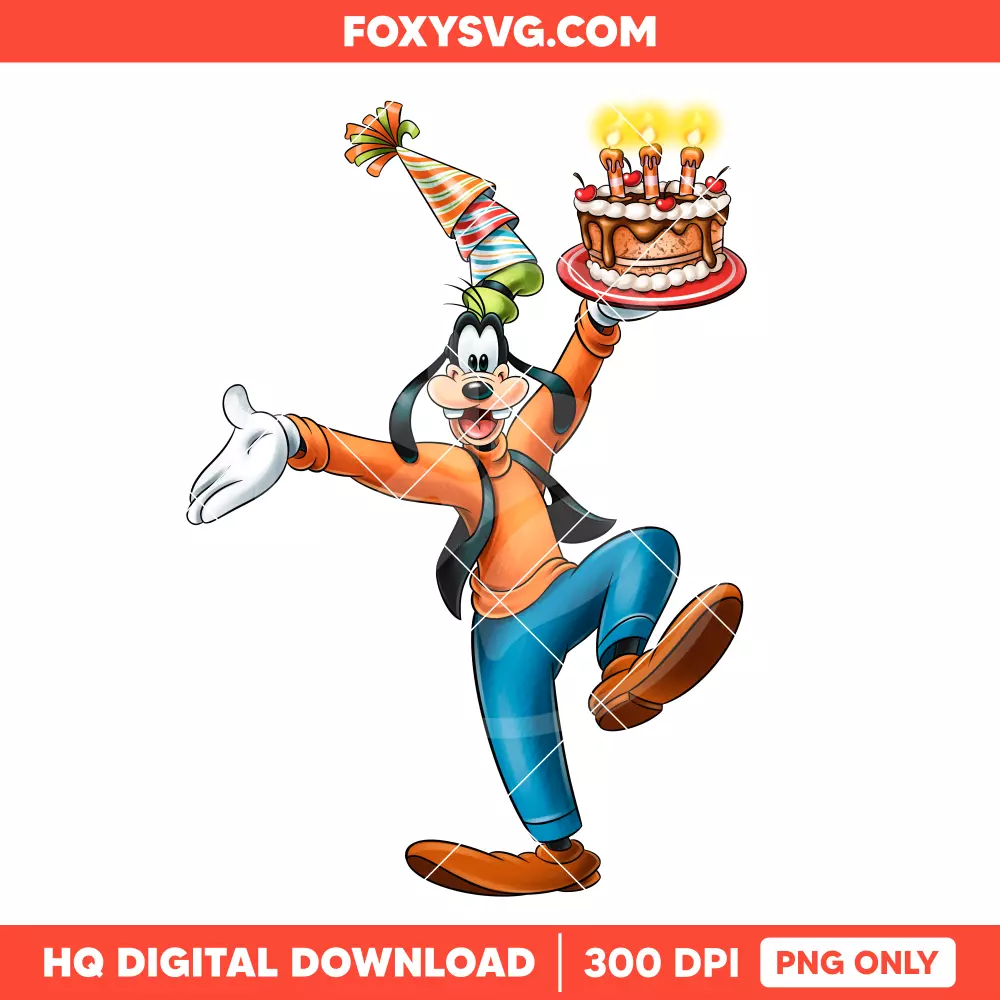 Goofy Birthday PNG, Happy Birthday PNG, Disney PNG, Sublimation PNG