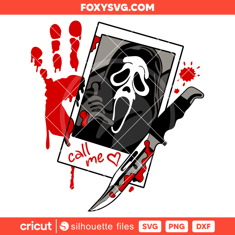 Call Me Scream Svg, Ghostface Svg, Halloween Svg, Horror Movie Svg, Cricut, Silhouette SVG Cut File