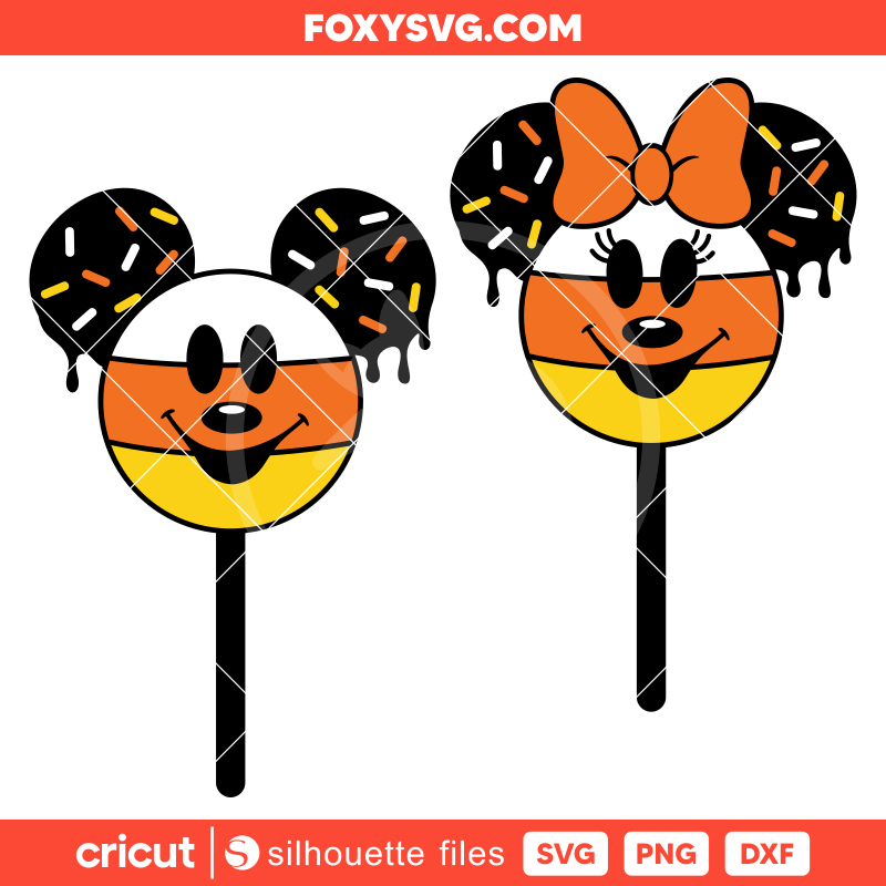 Candy Corn Mickey & Minnie Svg, Disney Svg, Cricut, Silhouette SVG Cut File