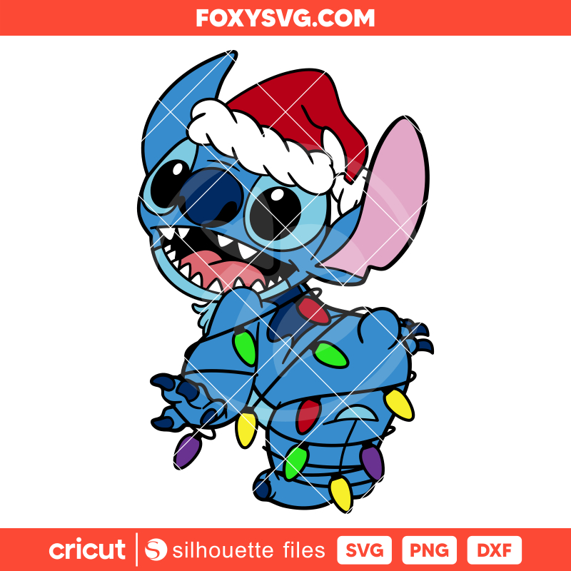 Christmas Lights Stitch Svg, Disney Svg, Cricut, Silhouette SVG Cut File