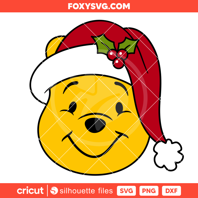 Christmas Pooh Svg, Christmas Svg, Disney Svg, Cricut, Silhouette SVG Cut File