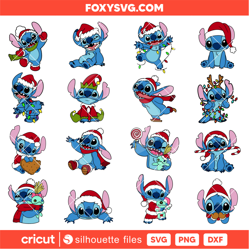 Christmas Stitch Svg Bundle, Disney Layered Svg, Cricut, Silhouette SVG Cut File
