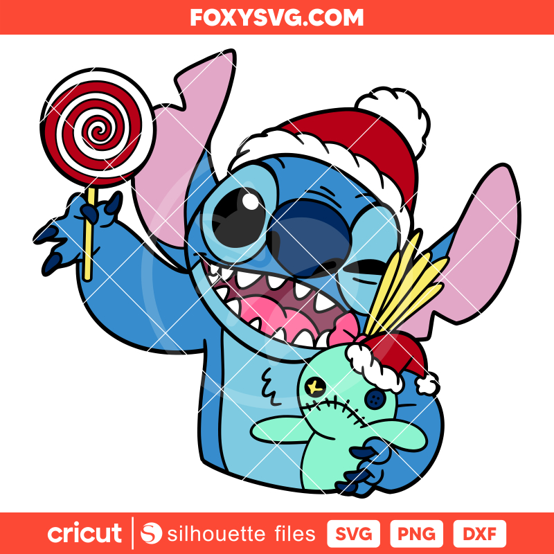 Christmas Candy Stitch Svg, Christmas Svg, Disney Svg, Cricut, Silhouette SVG Cut File