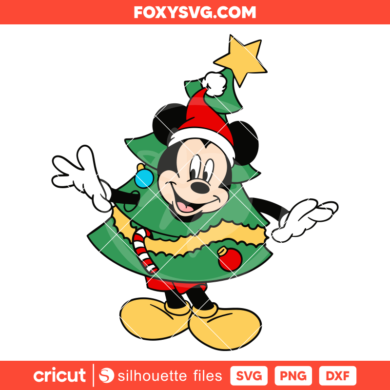 Christmas Tree Mickey Mouse Svg, Christmas Svg, Disney Svg, Cricut, Silhouette SVG Cut File