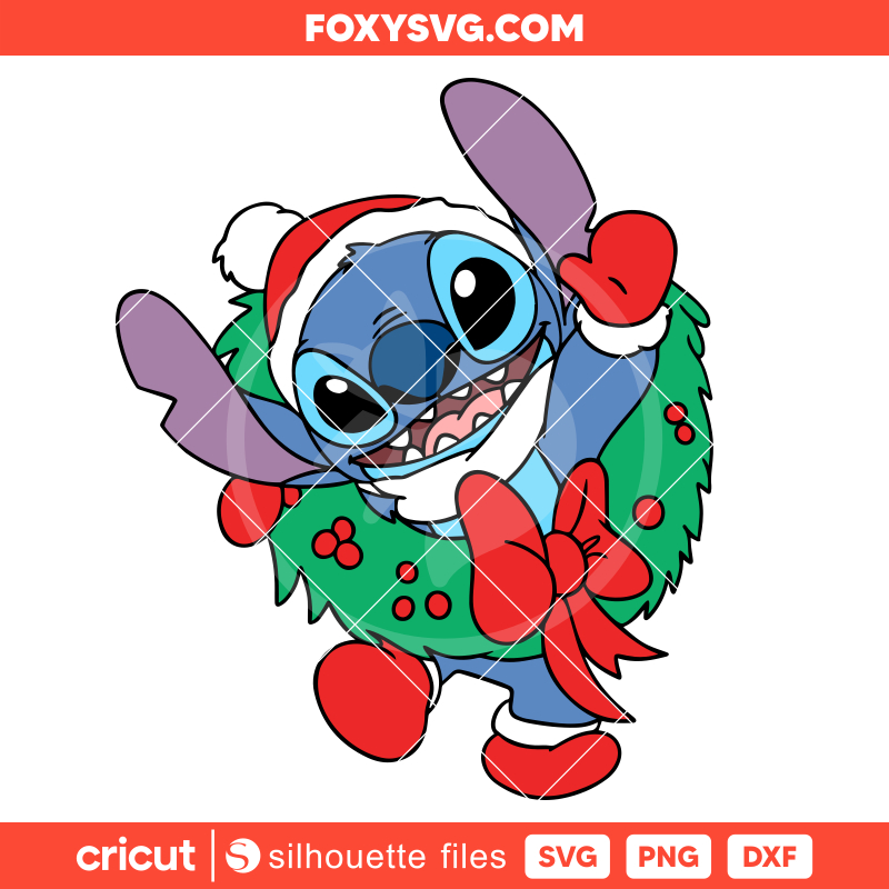 Christmas Wreath Stitch Svg, Christmas Svg, Disney Svg, Cricut, Silhouette SVG Cut File