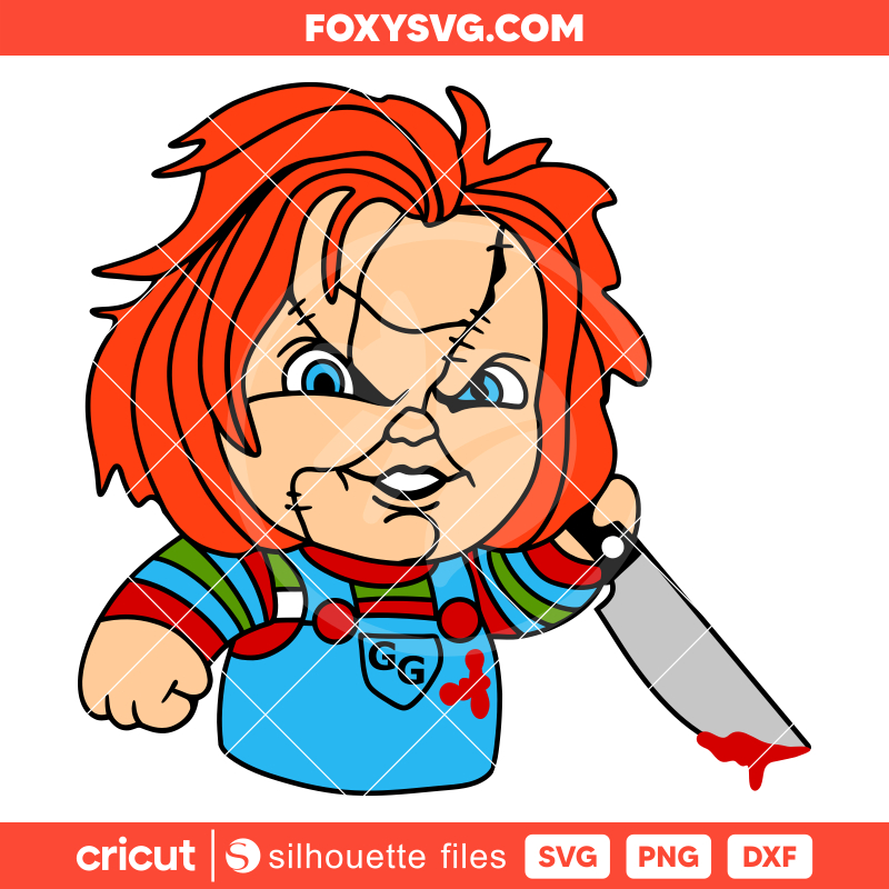 Chucky with Knife Svg, Halloween Svg, Horror Movie Svg, Cricut, Silhouette SVG Cut File