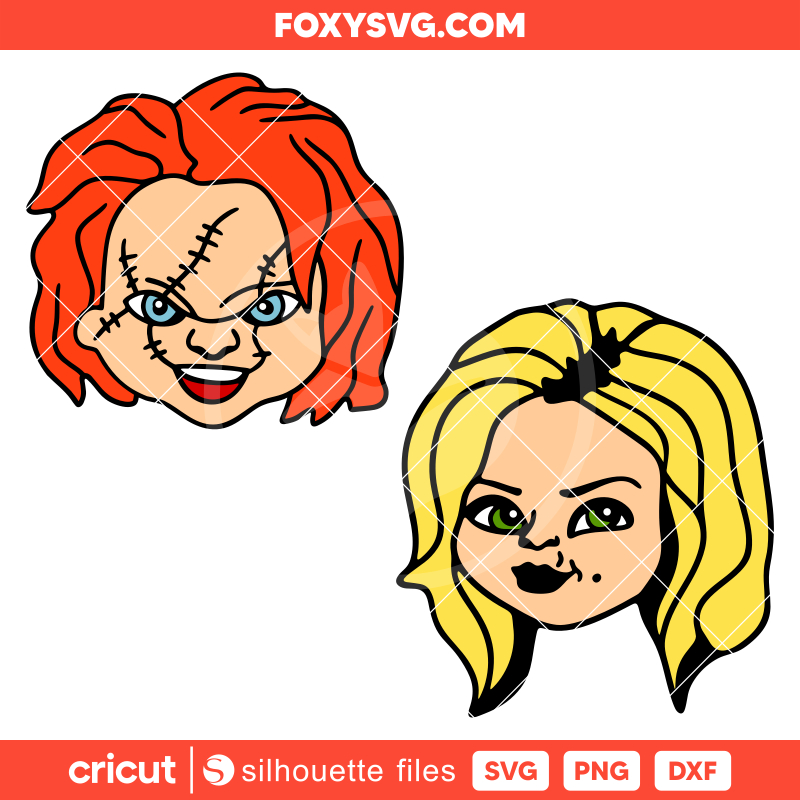 Chucky & Tiffany Bundle Svg, Friends Till The End Svg, Halloween Svg, Horror Movie Svg, Cricut, Silhouette SVG Cut File