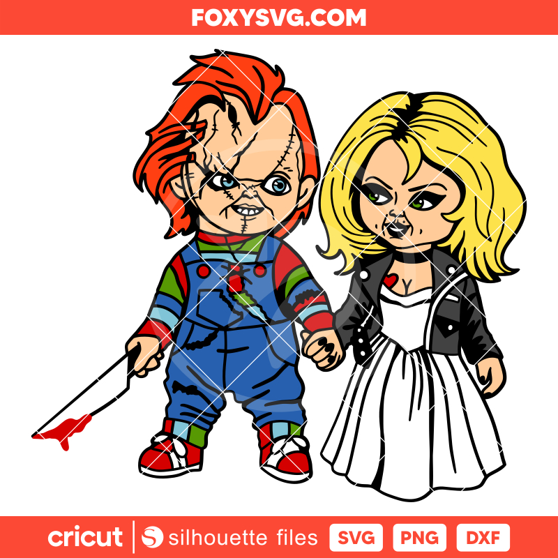 Chucky and Tiffany Svg, Halloween Svg, Horror Movie Svg, Cricut, Silhouette SVG Cut File