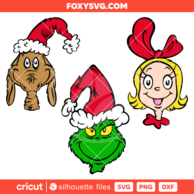 Cindy Lou Who Max Grinch Bundle Svg, Christmas Svg, Merry Grinchmas Svg, Retro Grinch Svg, Cricut, Silhouette SVG Cut File