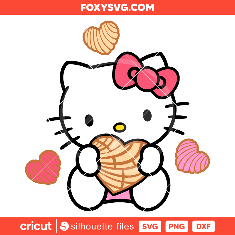 Concha Hello Kitty Svg, Sanrio Svg, Hello Kitty Svg, Kawaii Svg, Cricut, Silhouette SVG Cut File