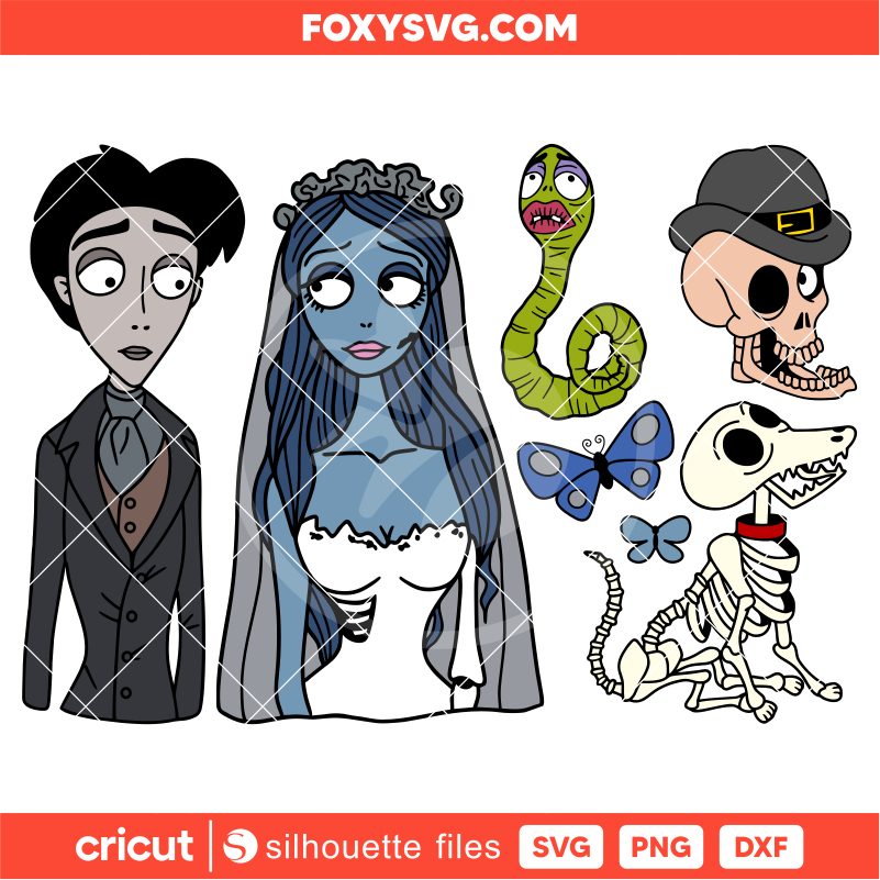 Corpse Bride Budle Svg, Halloween Svg, Spooky Season Svg, Trick or Treat Svg, Cricut, Silhouette SVG Cut File