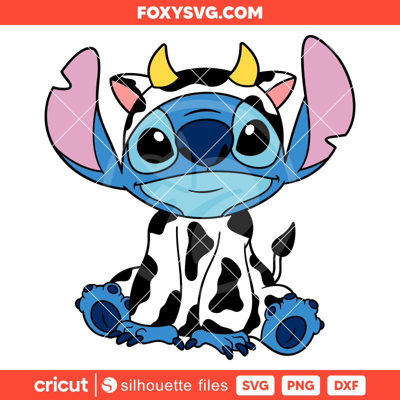Cow Stitch Svg, Lilo & Stitch Svg, Disney Svg, Cricut, Silhouette SVG Cut File