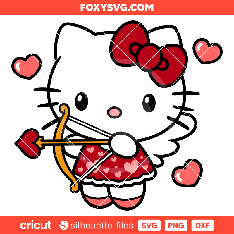 Cupid Hello Kitty Svg, Valentine’s Day Svg, Sanrio Svg, Kawaii Svg, Cricut, Silhouette SVG Cut File