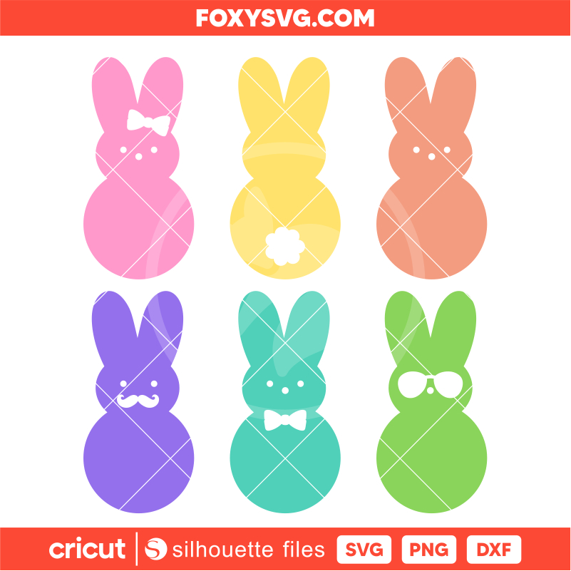 Cute Easter Peeps Bundle Svg, Happy Easter Svg, Cricut, Silhouette SVG Cut File