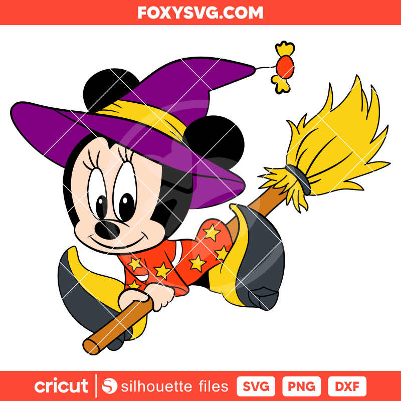 Cute Witch Minnie Mouse Svg, Halloween Svg, Disney Svg, Cricut, Silhouette SVG Cut File