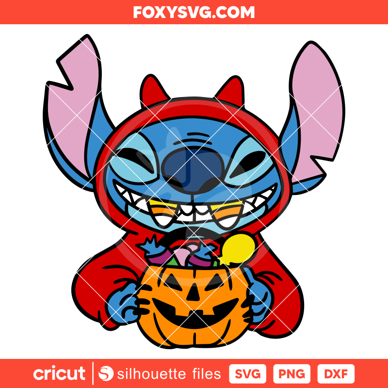 Devil Stitch Candy Svg, Halloween Svg, Disney Svg, Cricut, Silhouette SVG Cut File