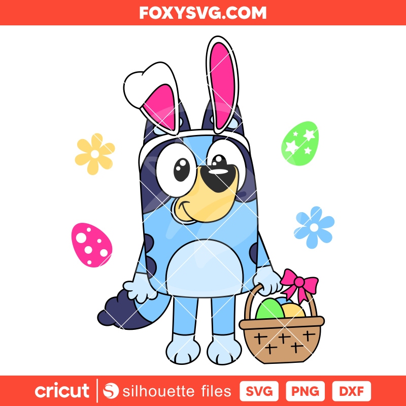 Easter Bluey Svg, Happy Easter Svg, Bluey the Dog Svg, Cricut, Silhouette SVG Cut File