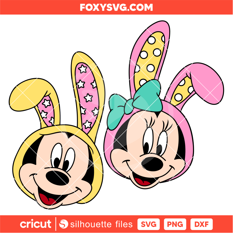 Easter Bunny Mickey & Minnie Svg, Easter Svg, Disney Svg, Cricut, Silhouette SVG Cut File