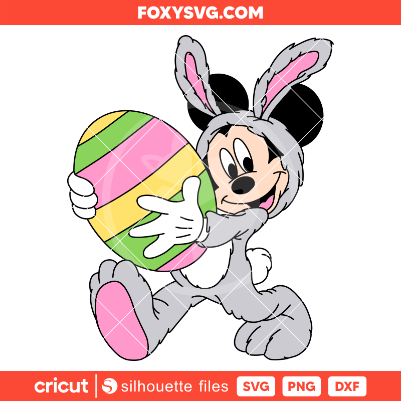 Easter Bunny Mickey Mouse Svg, Happy Easter Svg, Disney Svg, Cricut, Silhouette SVG Cut File