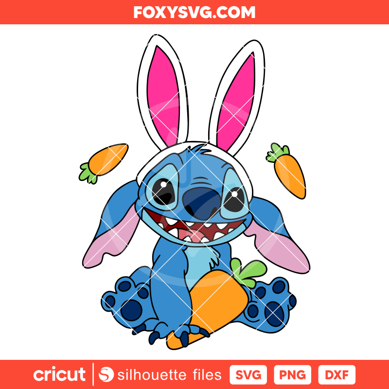 Easter Carrot Bunny Stitch Svg, Happy Easter Svg, Disney Svg, Cricut, Silhouette SVG Cut File