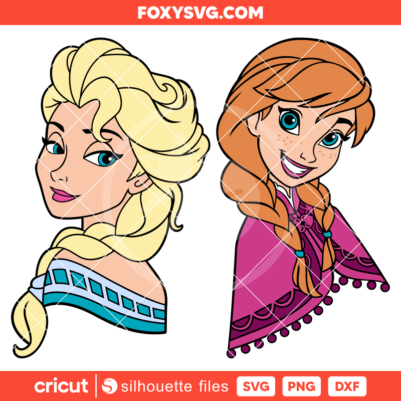 Frozen Bundle Svg, Elsa Anna Svg, Frozen Sisters Svg, Disney Svg, Cricut, Silhouette SVG Cut File