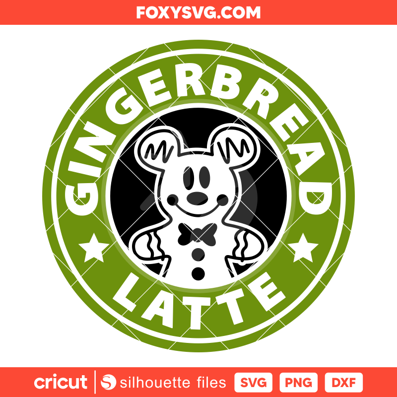 Gingerbread Latte Mickey Mouse Svg, Christmas Svg, Disney Svg, Cricut, Silhouette SVG Cut File