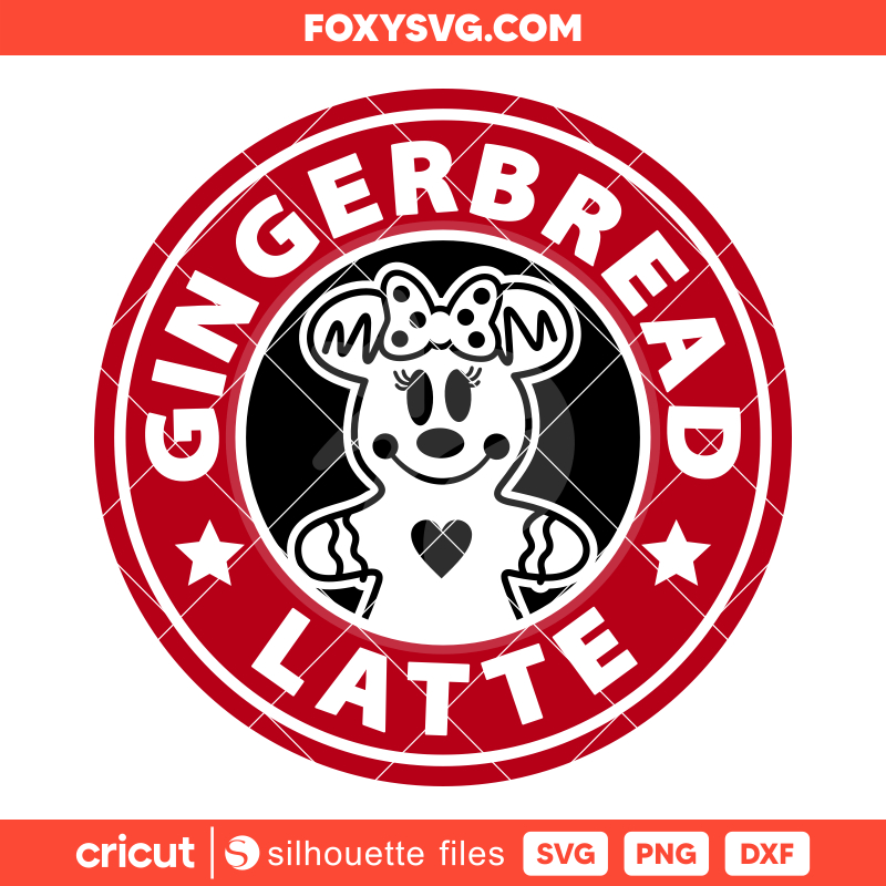 Gingerbread Latte Minnie Mouse Svg, Christmas Svg, Disney Svg, Cricut, Silhouette SVG Cut File