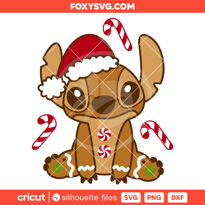 Gingerbread Stitch Svg, Christmas Svg, Disney Svg, Cricut, Silhouette SVG Cut File