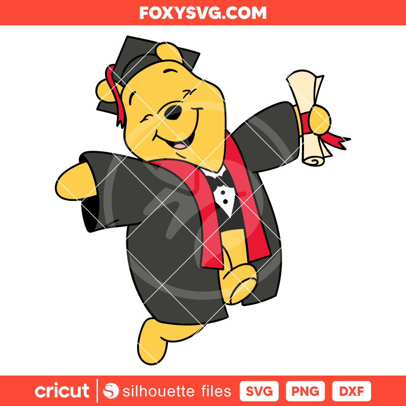 Graduate Winnie the Pooh Svg, Senior Svg, Disney Svg, Cricut, Silhouette SVG Cut File