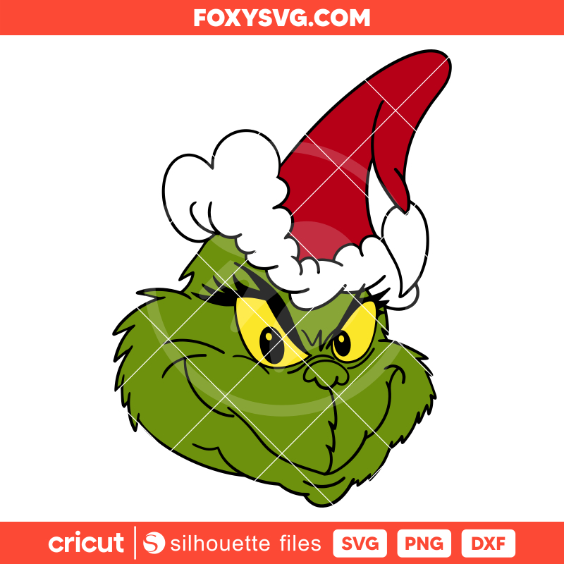 Grinch Face Svg, Christmas Svg, Merry Grinchmas Svg, Cricut, Silhouette SVG Cut File