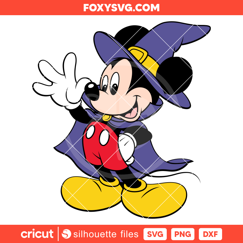 Halloween Mickey Mouse Wizard Svg, Halloween Svg, Disney Svg, Cricut, Silhouette SVG Cut File