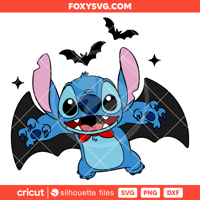 Halloween Stitch Bat Svg, Vampire Stitch Svg, Disney Svg, Cricut, Silhouette SVG Cut File