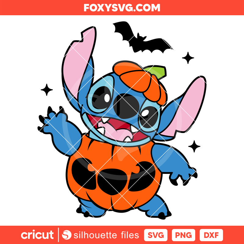 Halloween Stitch Svg, Pumpkin Stitch Svg, Disney Svg, Cricut, Silhouette SVG Cut File
