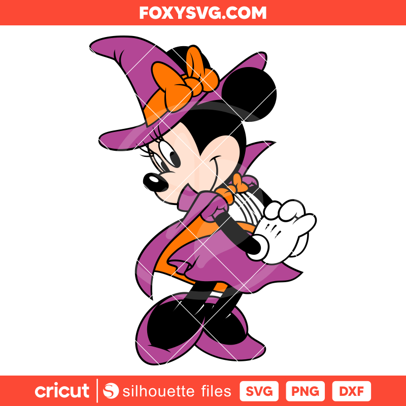 Halloween Witch Minnie Mouse Svg, Halloween Svg, Disney Svg, Cricut, Silhouette SVG Cut File
