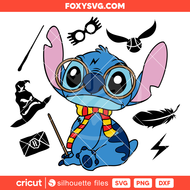 Harry Potter Stitch Svg, Magic Wizard Svg, Disney Svg, Cricut, Silhouette SVG Cut File