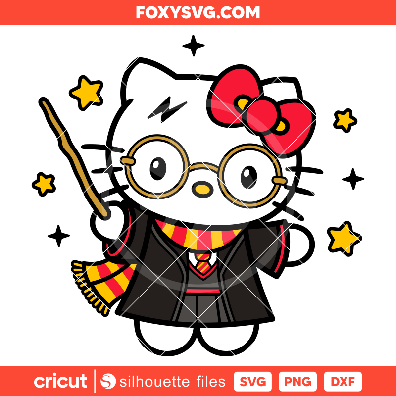 Hello Kitty Harry Potter Svg, Sanrio Svg, Disney Svg, Kawaii Svg, Cricut, Silhouette SVG Cut File