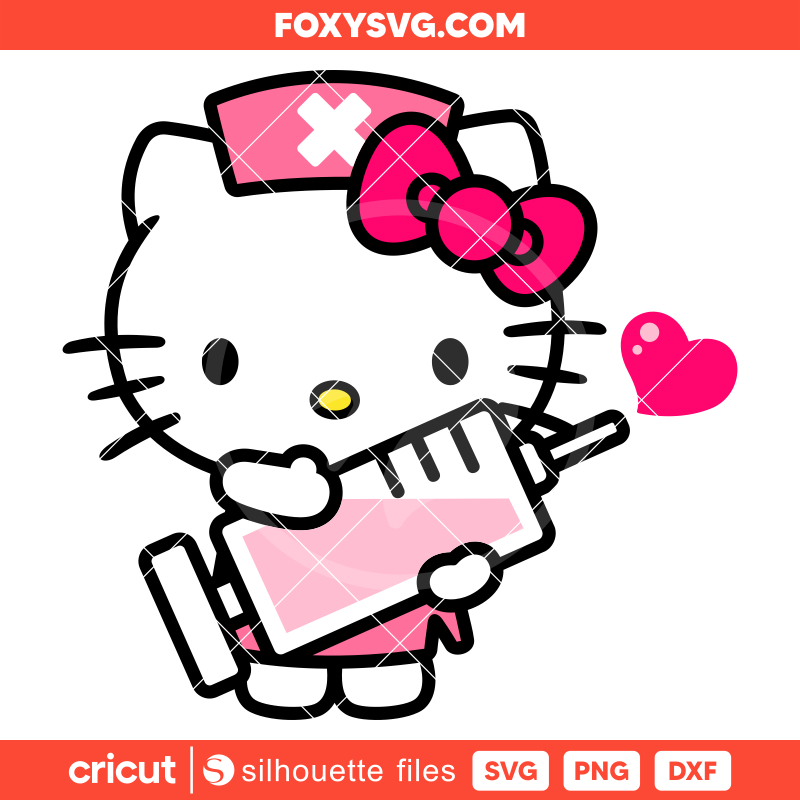Hello Kitty Nurse Svg, Medical Svg, Sanrio Svg, Kawaii Svg, Cricut, Silhouette SVG Cut File