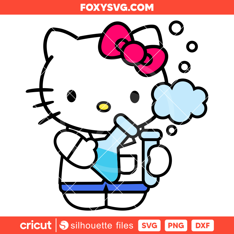 Hello Kitty Scientist Svg, Medical Svg, Sanrio Svg, Kawaii Svg, Cricut, Silhouette SVG Cut File