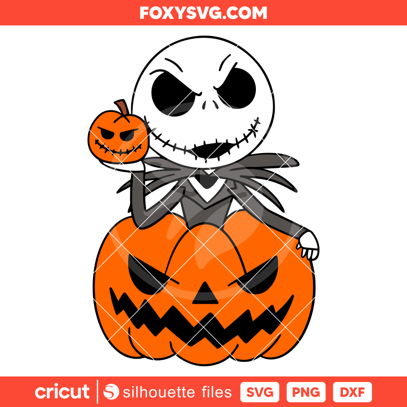 Jack Pumpkin Svg, Nightmare Before Christmas Svg, Halloween Svg, Cricut, Silhouette SVG Cut File