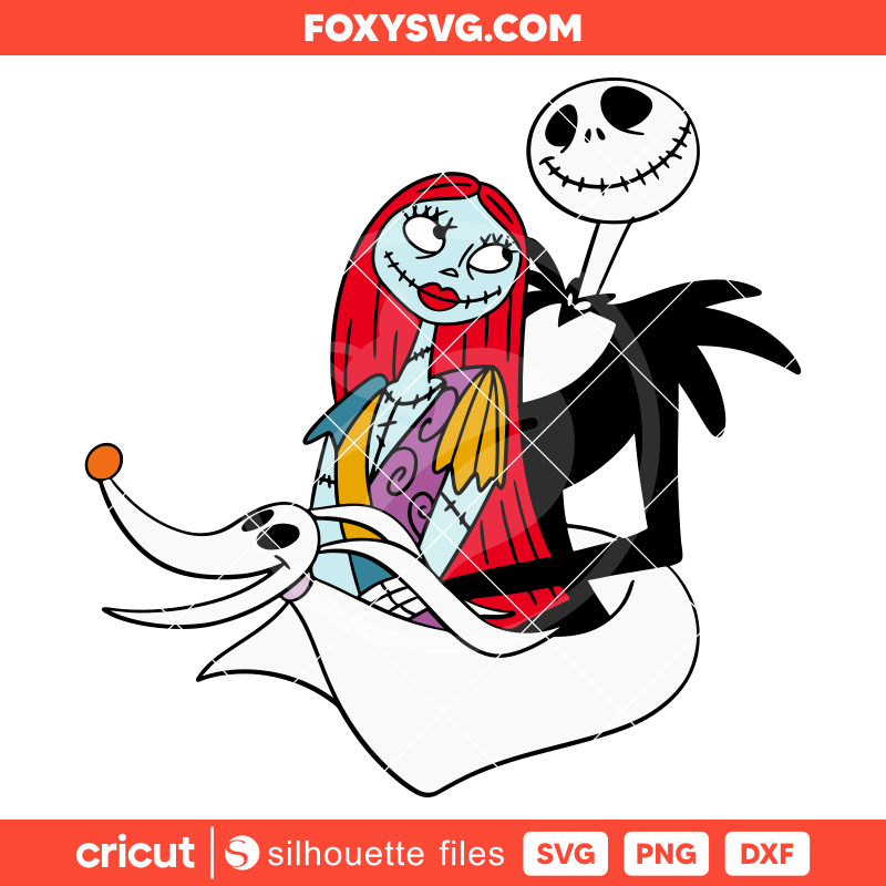 Jack, Sally and Zero Svg, Nightmare Before Christmas Svg, Halloween Svg, Cricut, Silhouette SVG Cut File