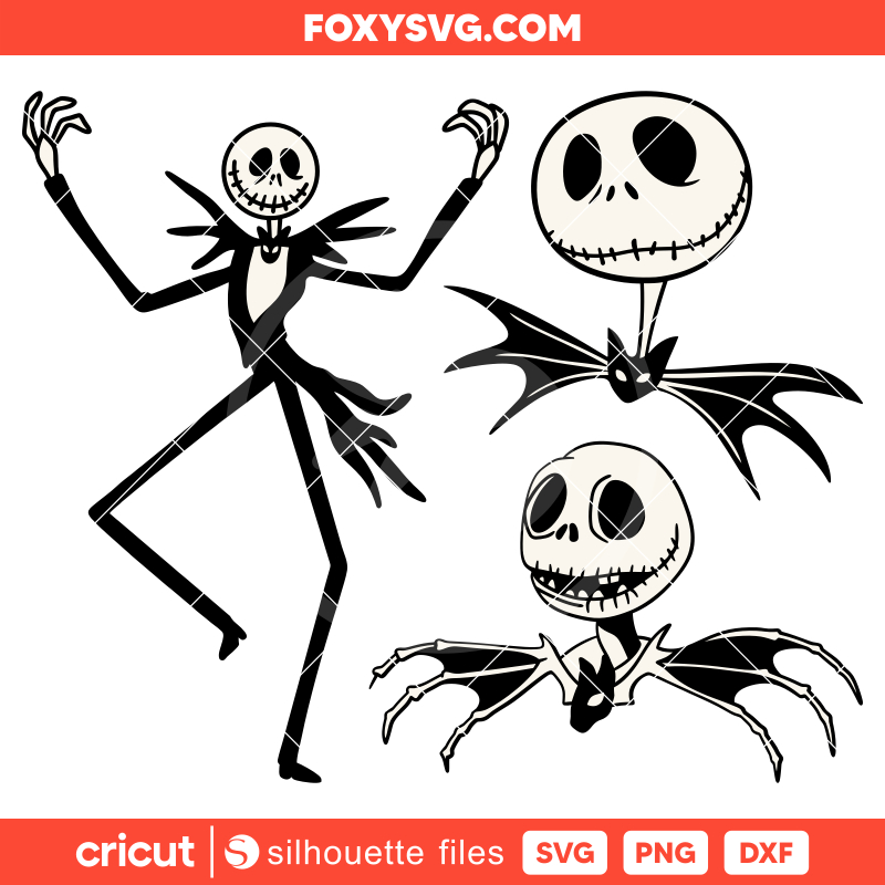 Jack Skellington Bundle Svg, Nightmare Before Christmas Svg, Halloween Svg, Cricut, Silhouette SVG Cut File